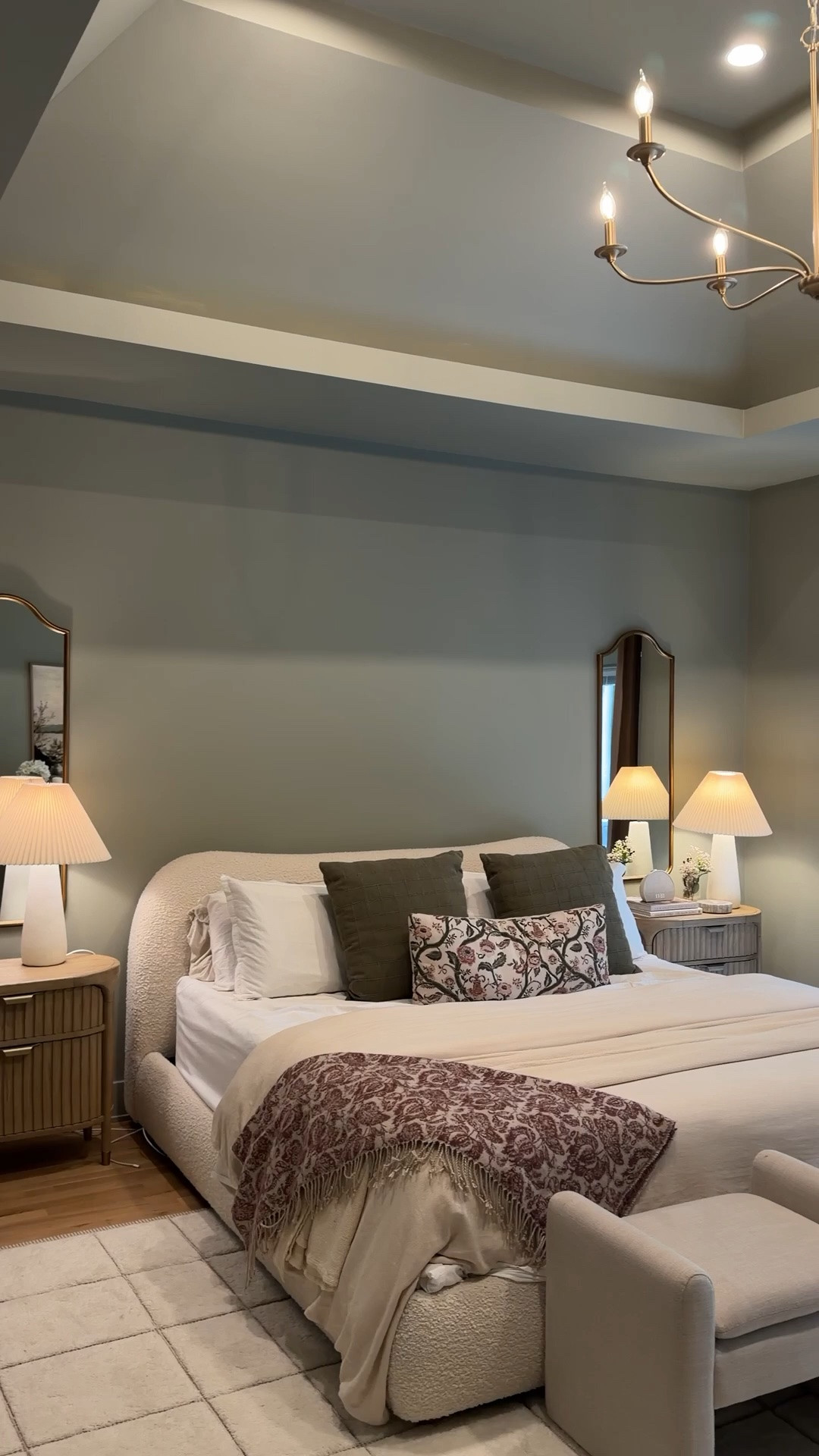 Amazon pleated curtains and other full decor and furniture details for our bedroom!