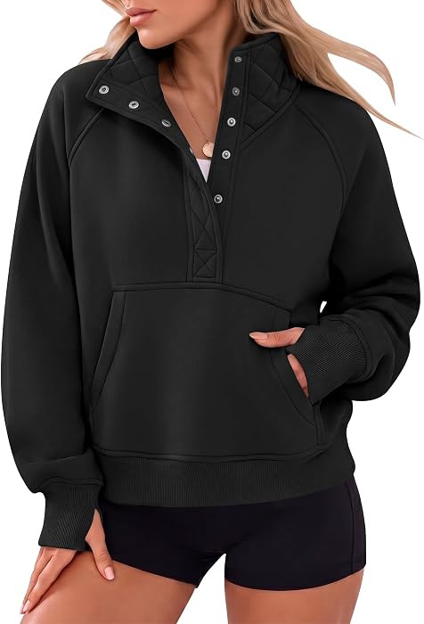 Gacaky Womens Sweatshirts Oversized Mock Neck Henley Pullover Fall Outfits | Amazon (US)