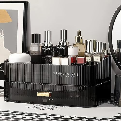 Makeup Organizer for Vanity, Large Desk Organizer with Stackable Drawer for Cosmetics, Skincare, ... | Amazon (US)