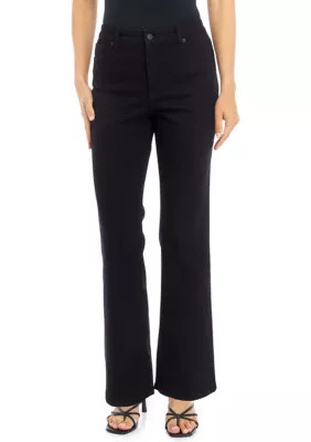 Crown & Ivy Women's High Rise Bootcut Jeans, Black, 12 | Belk