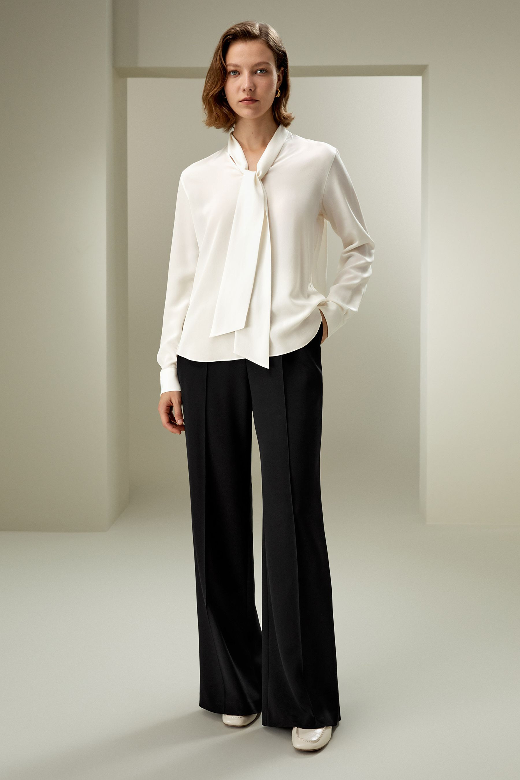 Silk Bowtie Blouse | LilySilk