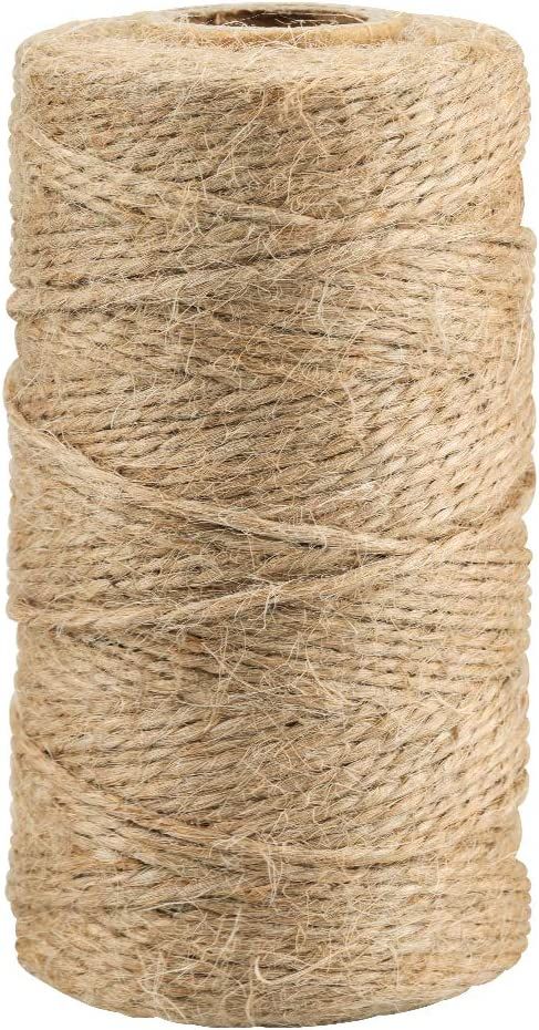 KINGLAKE 328 Feet Natural Jute Twine Best Arts Crafts Gift Twine Christmas Twine Durable Packing Str | Amazon (US)