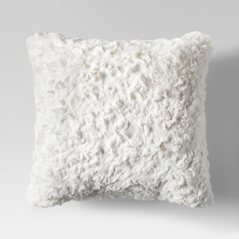 Cream Faux Fur Square Throw Pillow - Project 62™ | Target