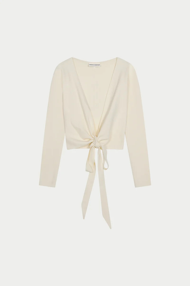 WRAP AROUND KNIT CARDIGAN - OFF WHITE | The Couture Club