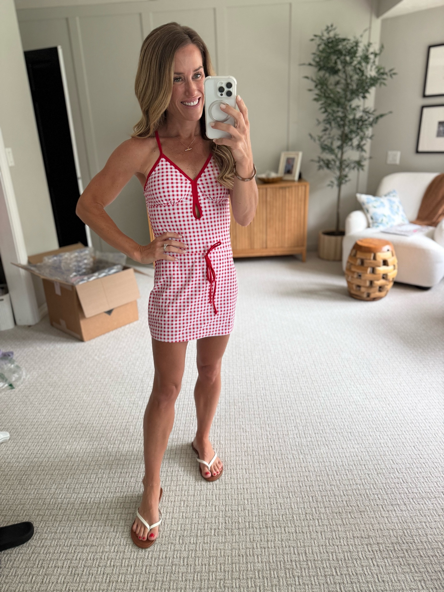 Wearing size small
Amazon swimsuit 
Fourth of July swim

#LTKSwim #LTKPetite