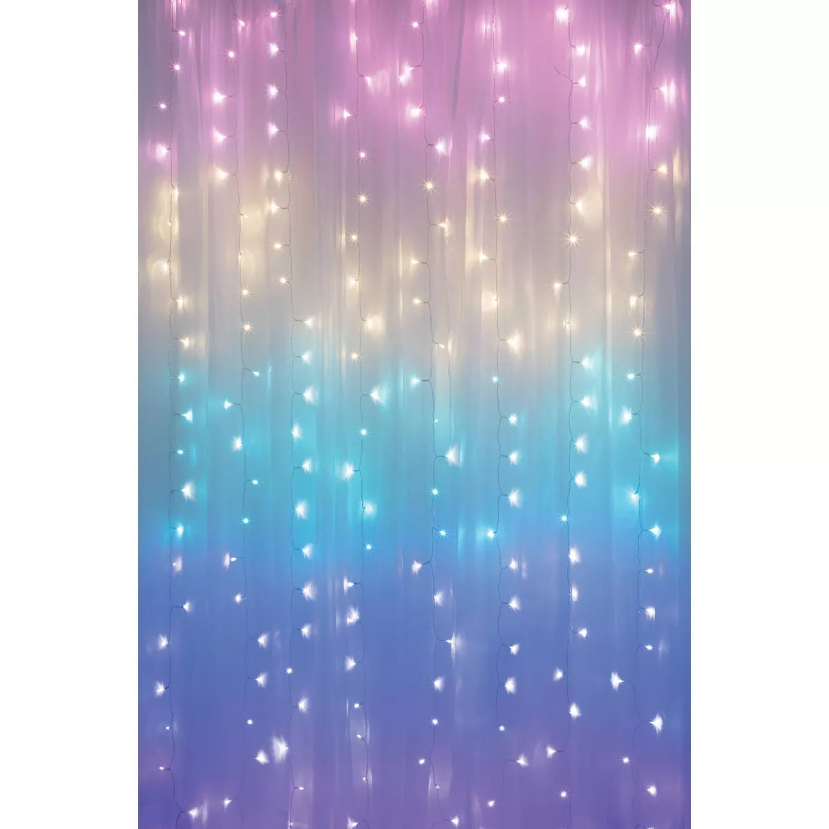 4.2'x5' 112 LED Curtain String Lights Pastel - West & Arrow: USB/Battery, 8 Modes, Indoor Use, Cl... | Target