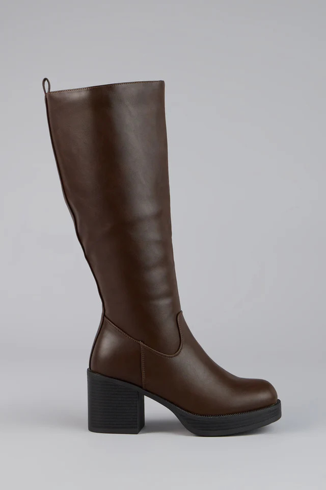 Retro Rise Knee High Platform Boots | Windsor Stores