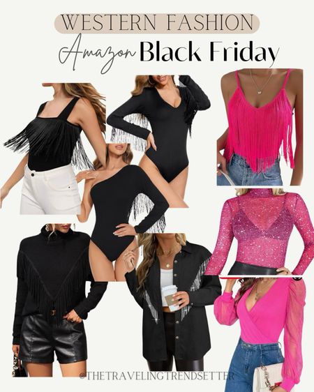 Western fashion Amazon  Black Friday sale - NFR fashion western - rodeo - cowgirl - fringe - bodysuit - cyber Monday - outfit ideas - winter 

#LTKSeasonal #LTKCyberWeek #LTKsalealert