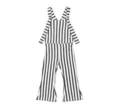 Toddler Kids Baby Girl Stripes Bell-Bottom Jumpsuit Romper Overalls Pants Outfits | Amazon (US)