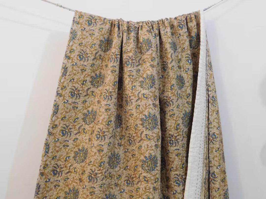 Vintage Kantha Quilt Indian Kantha Quilt Kantha Bedcover Cotton Blanket Gudari Kantha Blanket que... | Etsy (US)