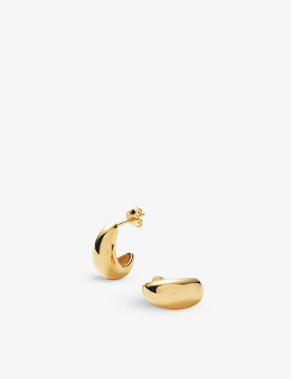 Savi x  Dome mini18ct recycled yellow gold-plated vermeil sterling-silver huggie earrings | Selfridges