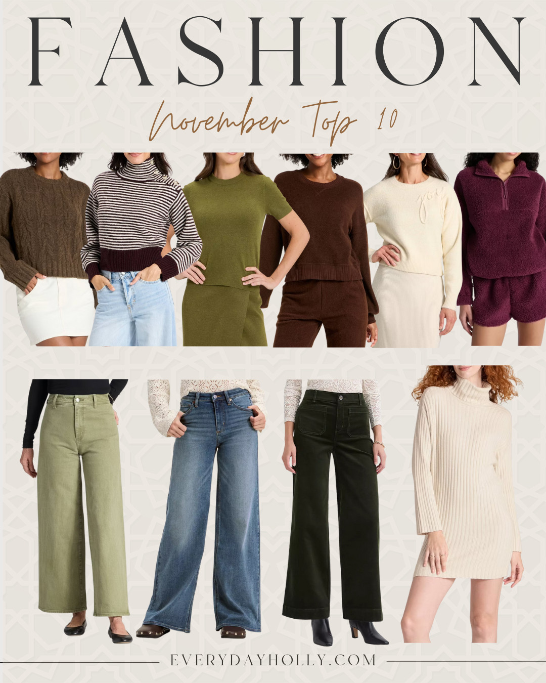  November top 10 fall and winter best sellers, wide leg jeans, sweater dress, half zip pullover, turtleneck, cable knit sweater, everydayholly 
 

#LTKPetite #LTKootd #LTKSeasonal