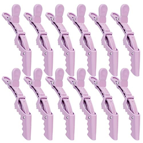 YISSION Purple Alligator Hair Clips - 12Pcs Large Duck Billed No Crease Clips for Sectioning, Makeup and Hair Styling Accessories for Thin/Thick Hair Women Girls | Amazon (US)