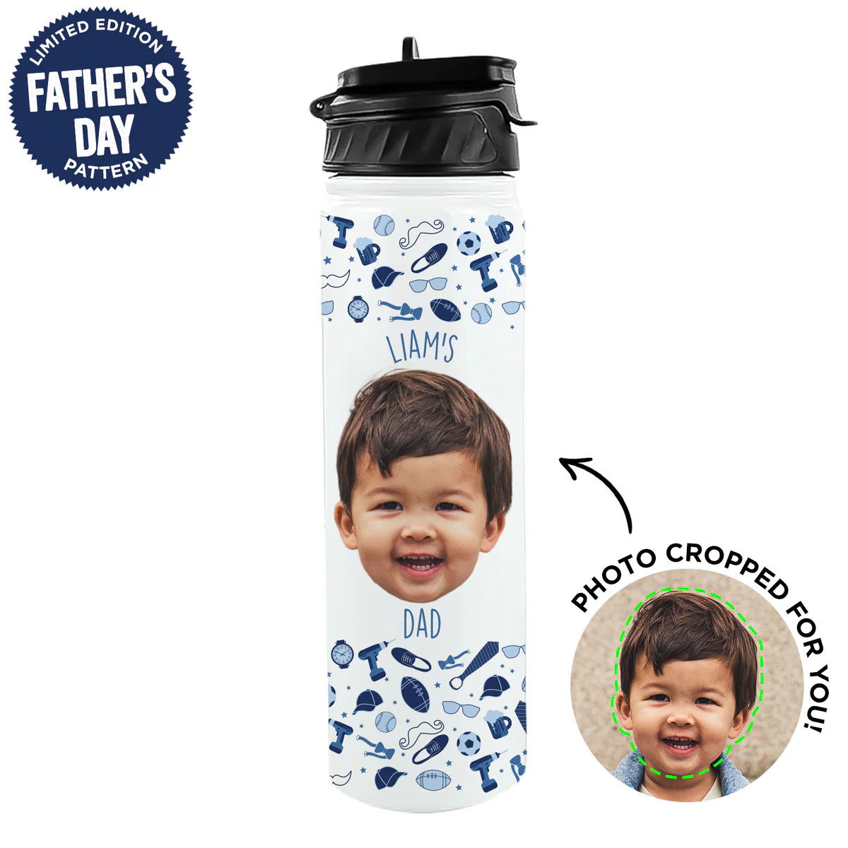 Personalized Father's Day Water Bottle | Type League Press