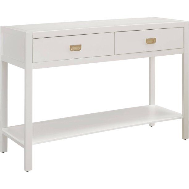 Linon Peggy Console Table, 2 Drawers and 1 Shelf, White - Walmart.com | Walmart (US)