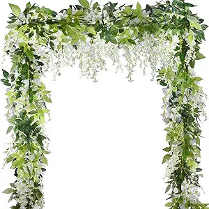 Wisteria Garland Flower Vines Wisteria Vines Artificial Wisteria Hanging Flowers Garland - 5pcs T... | Amazon (US)