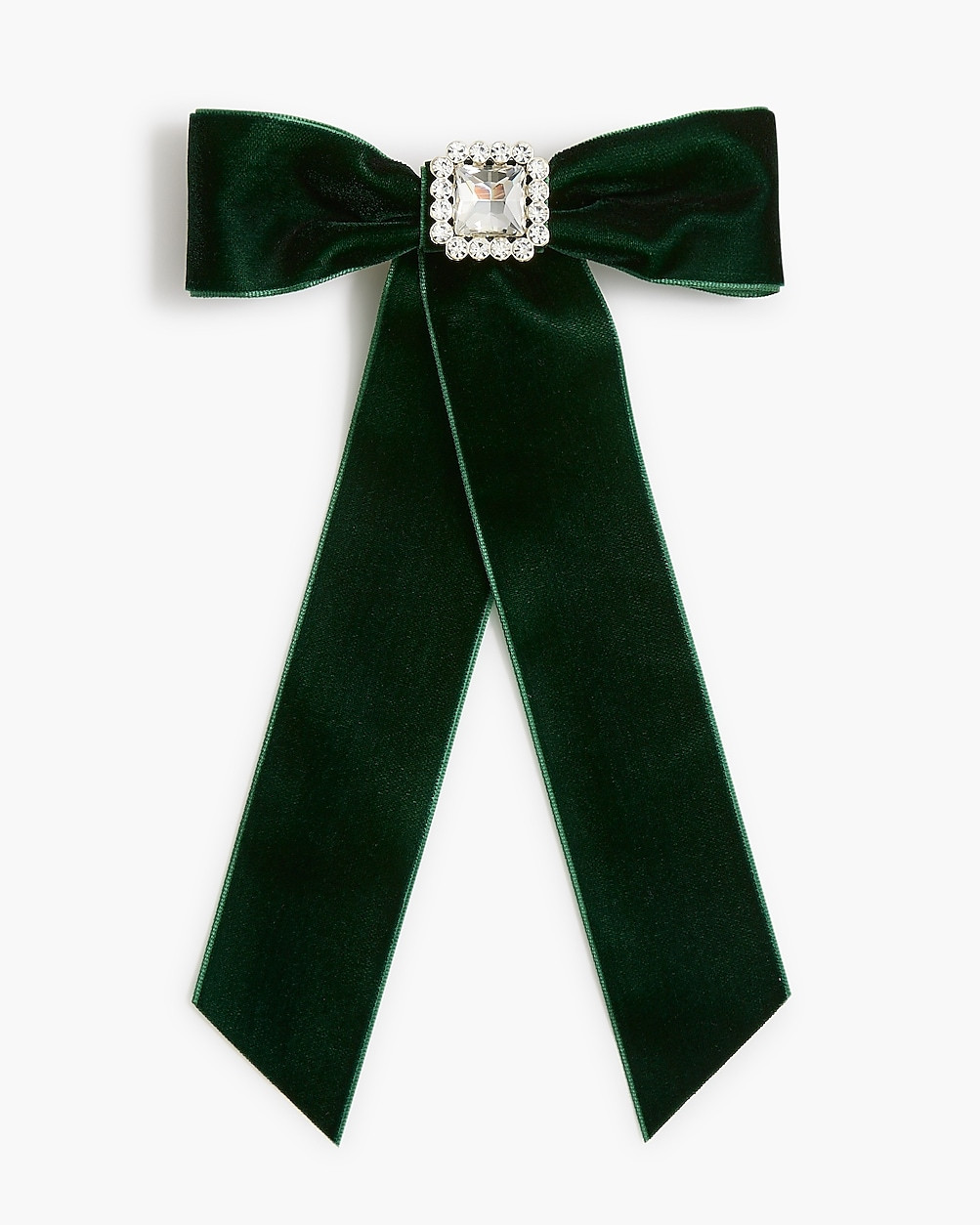 Long velvet crystal bow barrette | J.Crew Factory