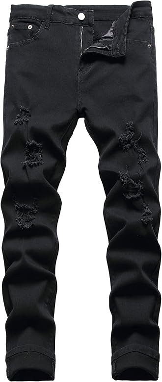 JUNBAOSS Men's Slim Fit Stretch Jeans Ripped Skinny Jeans for Men, Distressed Straight Leg Fashio... | Amazon (US)