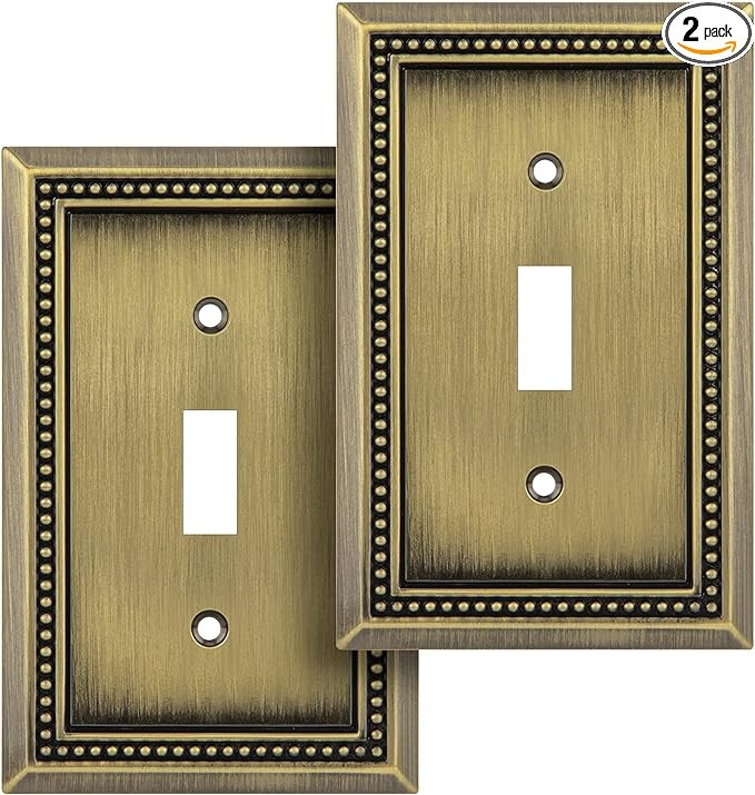 Henne Bery Sunken Pearls Heavy Duty Decorative Wall Plate Switch Plate Outlet Cover (Single Toggl... | Amazon (US)