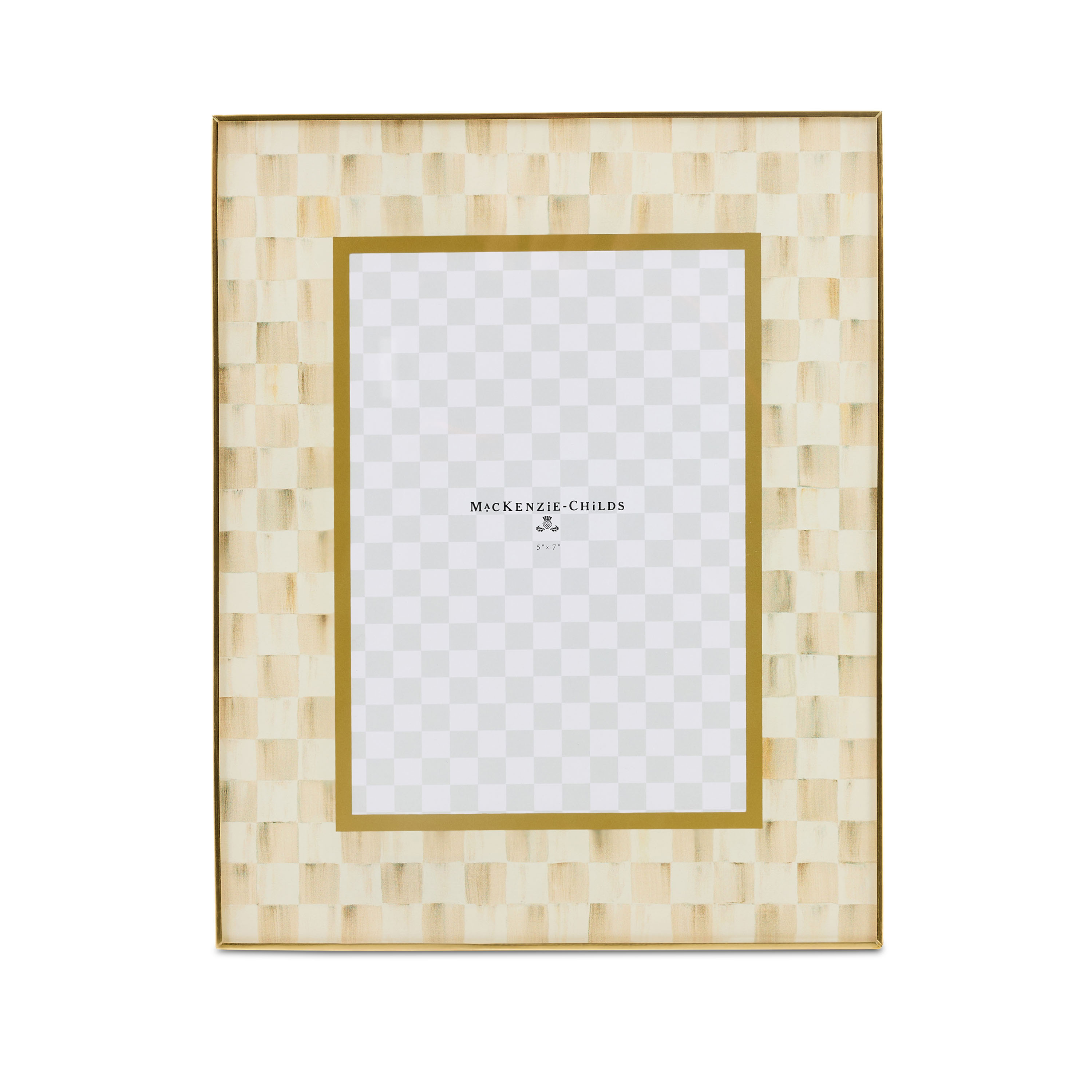 MacKenzie-Childs Mocha Check 5" x 7" Glass Frame | MacKenzie-Childs