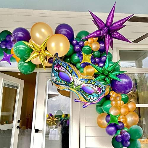 Mardi Gras Balloon Garland Arch Kit 135 Pcs Mardi Gras Party Decorations Balloons Purple Green Go... | Amazon (US)