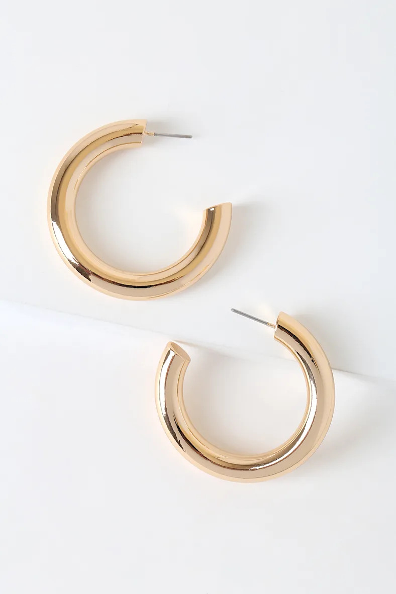 Karissa Gold Hoop Earrings | Lulus (US)
