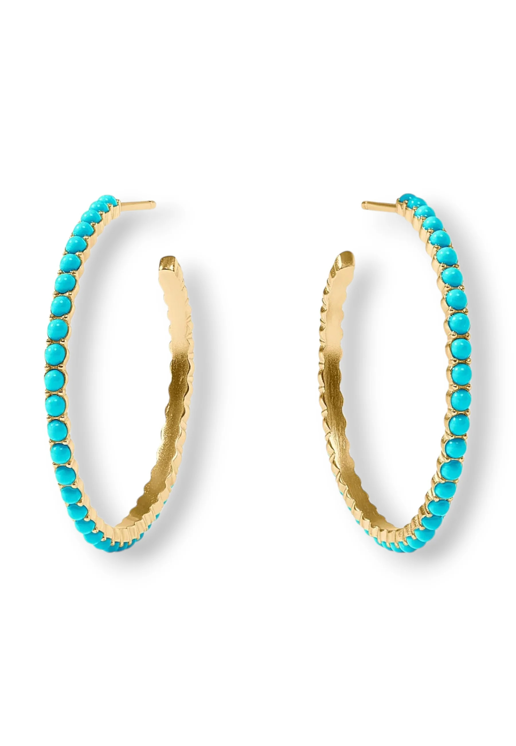 Julie Vos Juliet Turquoise Medium Hoop Earrings | The Willow Tree