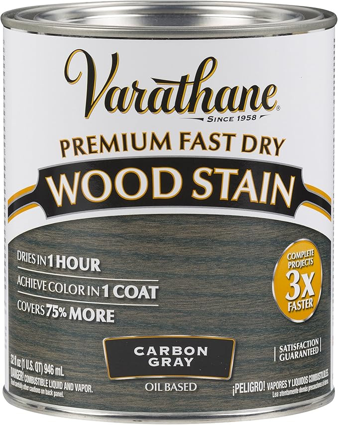 Varathane 304559 Premium Fast Dry Wood Stain, Quart, Carbon Gray | Amazon (US)