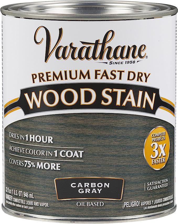 Varathane 304559 Premium Fast Dry Wood Stain, Quart, Carbon Gray | Amazon (US)