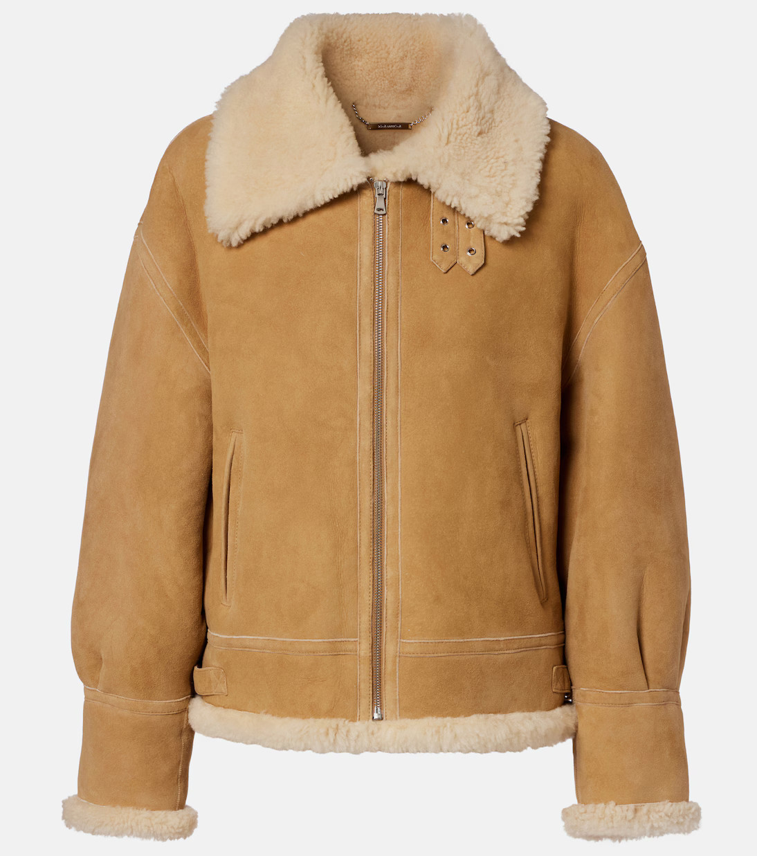 Portia shearling-lined suede jacket | Mytheresa (US/CA)