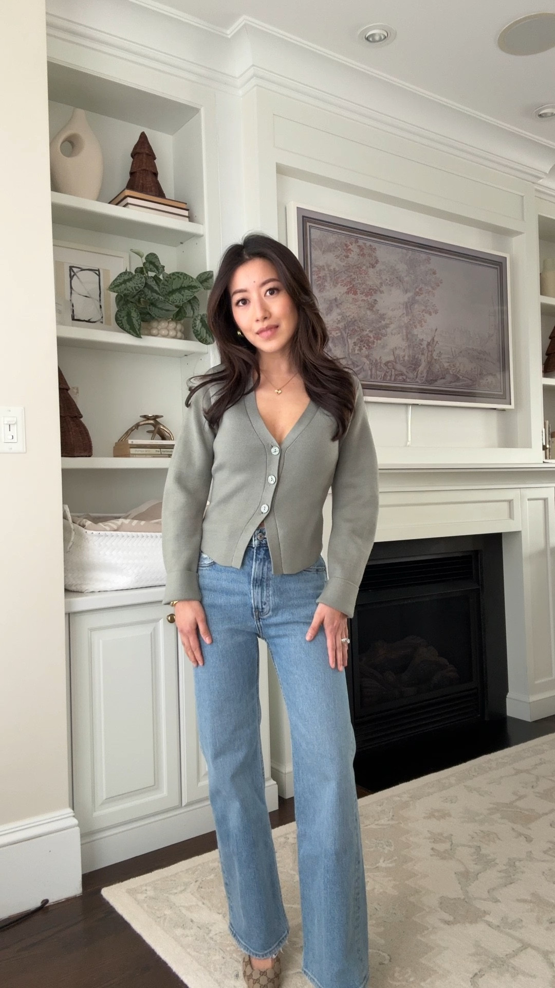 Abercrombie denim sale! Use code AFJEAN for extra 15% off.

• High rise 90s relaxed jeans size 24 Extra Short - longtime favorite jeans, these are like a relaxed straight jean on me and this extra short length works well for me with flats or a kitten heel.

• Round sleeve cardigan XXS on clearance. Slim fit with curved sleeve shape, lower cut neckline so wear a tank under if for the office.

• Gucci slingbacks 

Petite jeans sale, dinner outfit, lunch with friends look

#LTKPetite #LTKSaleAlert #LTKmomlife