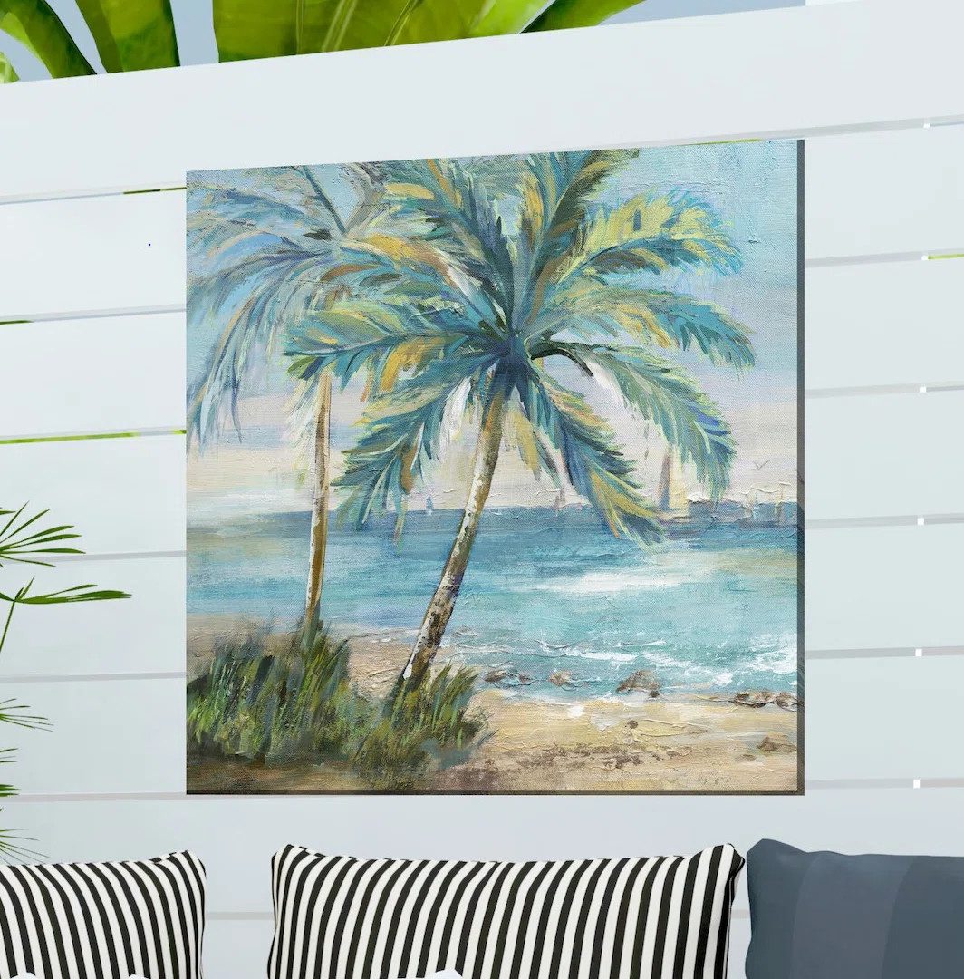 Coastal Palm 1 Outdoor Canvas Art | Wayfair North America