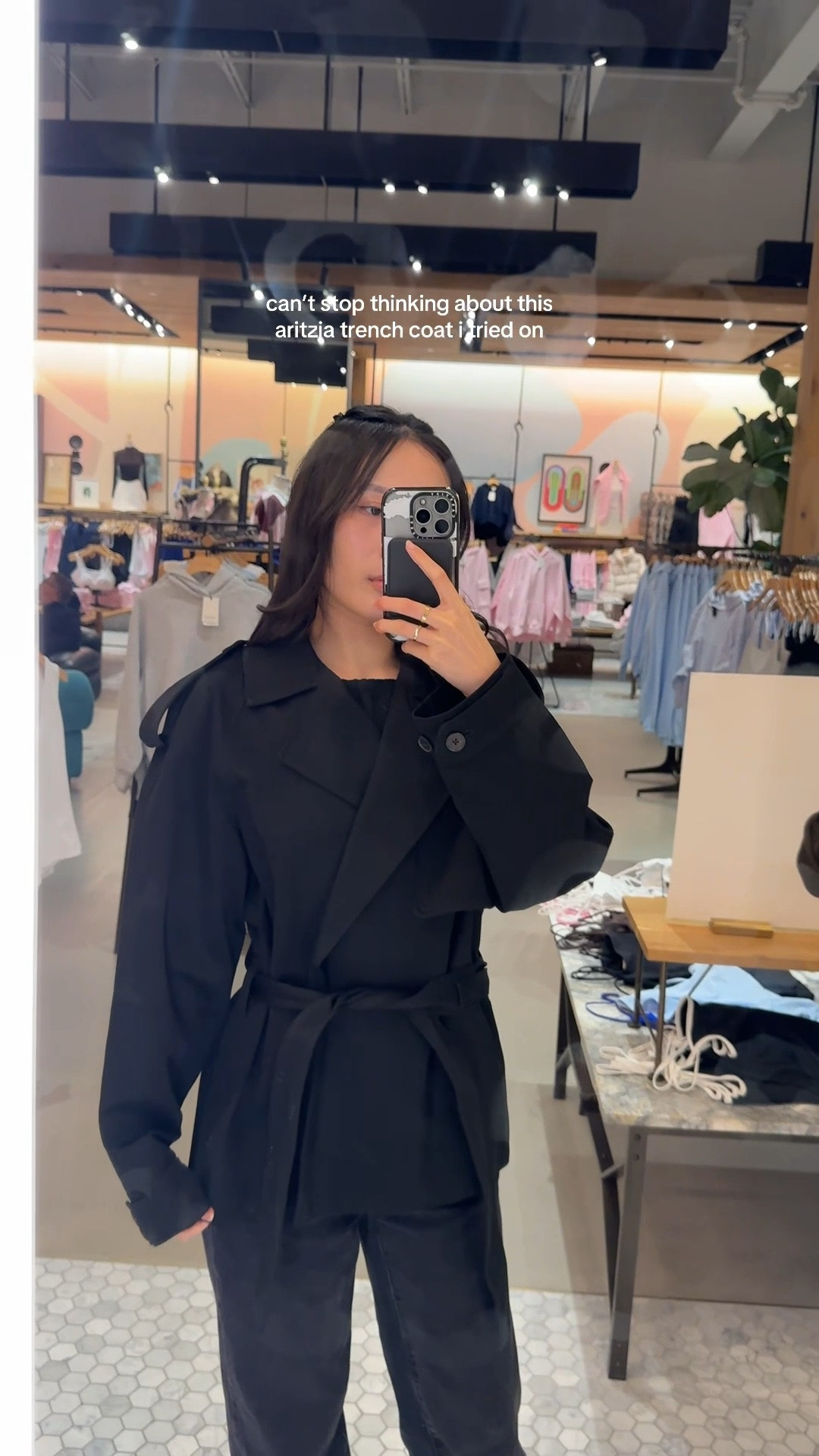 trying on the aritzia davis trench in a medium - but my usual size is xs/s 

#LTKootd #LTKWorkwear #LTKdayinmylife
