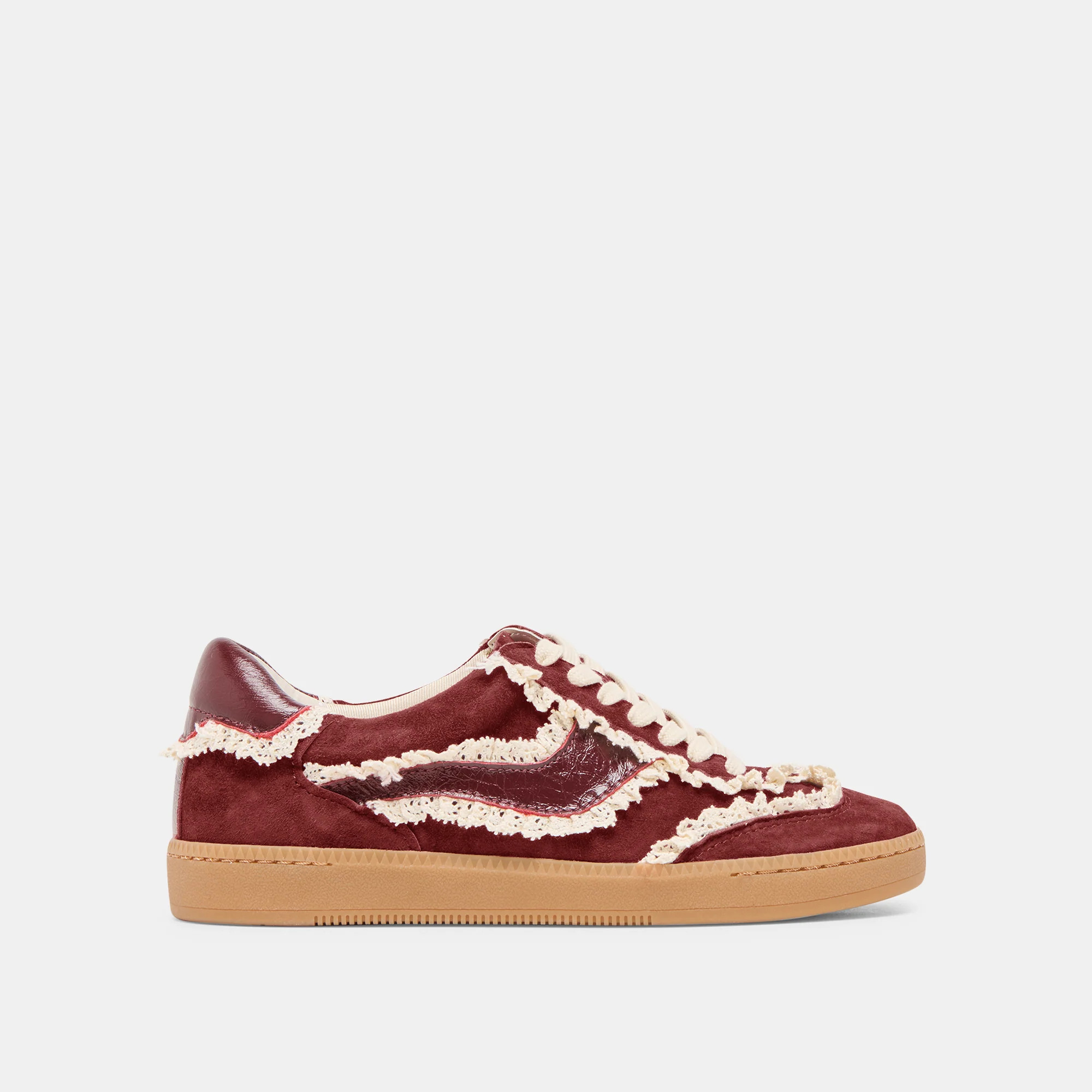 Notice Lace Sneakers Oxblood Suede | DolceVita.com