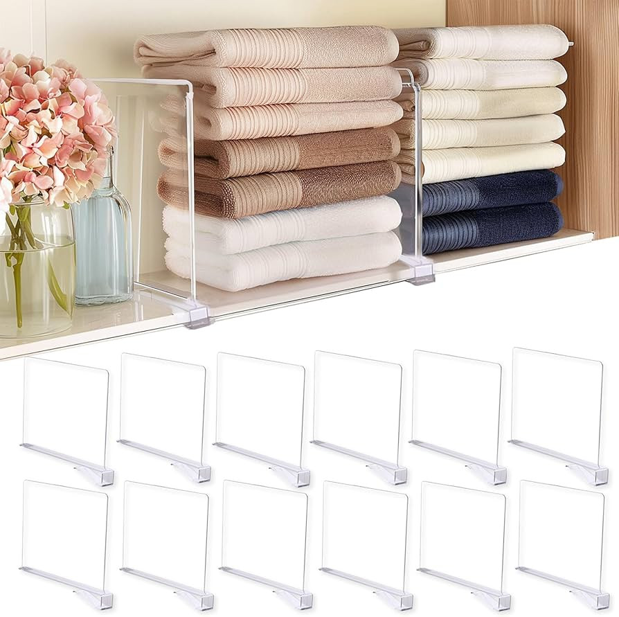 Shelf Dividers for Closet Organization, 12Pcs Closet Purse Organizeder Acrylic Shelf Dividers Pur... | Amazon (US)