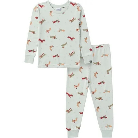 Modern Moments by Gerber Gender Neutral Tight Fitting Christmas Pajama Set, 2-Piece, Sizes 12 Months - 12 Kids | Walmart (US)