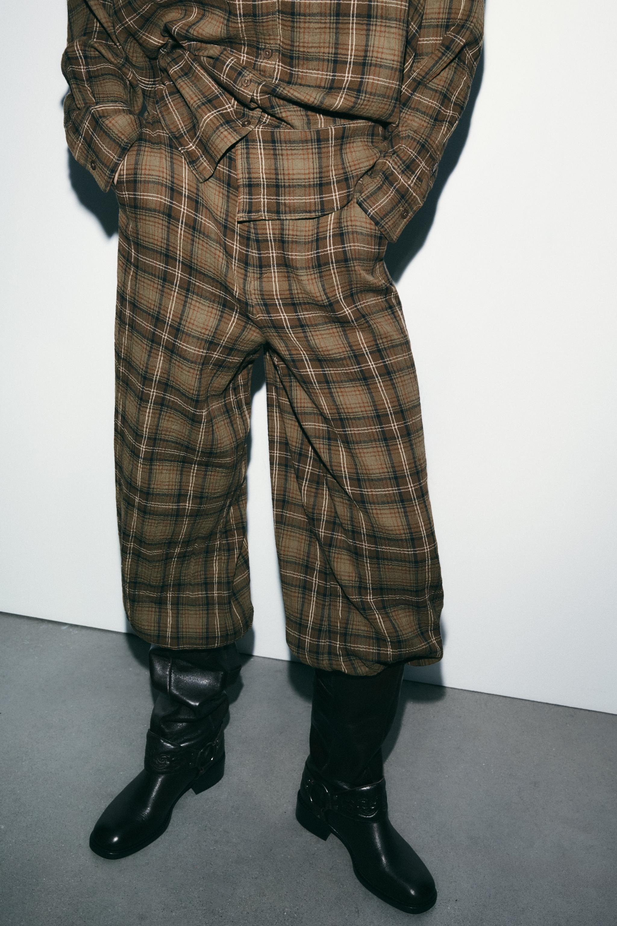 CHECK SAROUEL TROUSERS | Zara UK