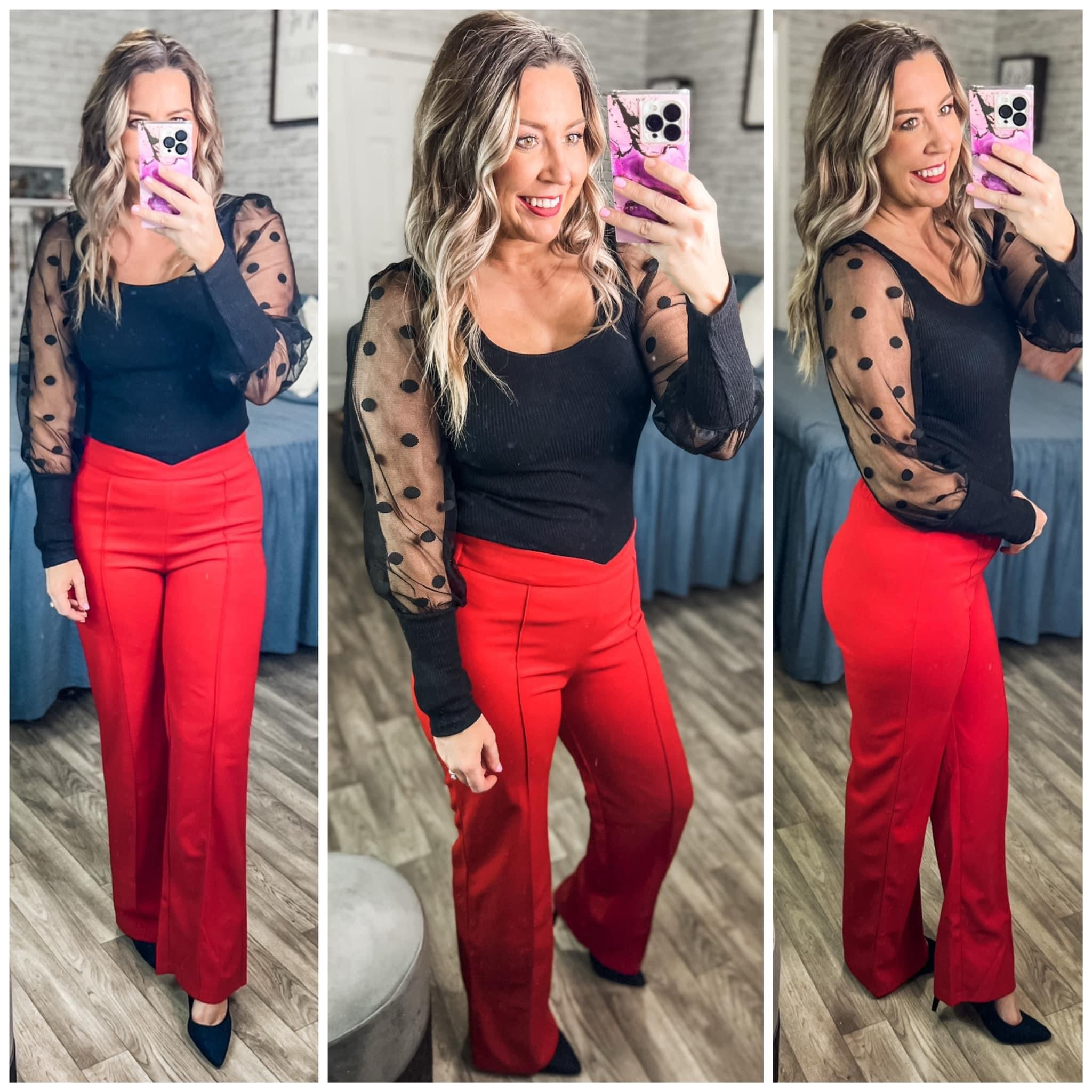 My Vetinee trouser pants are back! These are 🤌. Elastic waist with a v cut and stretchy. I’m 5’7 and 165 lbs for reference and I’m in the medium. Enter code A42G8NPU at checkout to save for a limited time. 