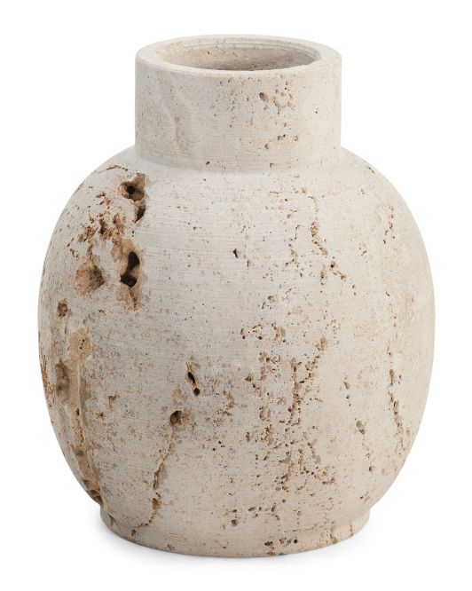10in Travertine Stone Vase | TJ Maxx