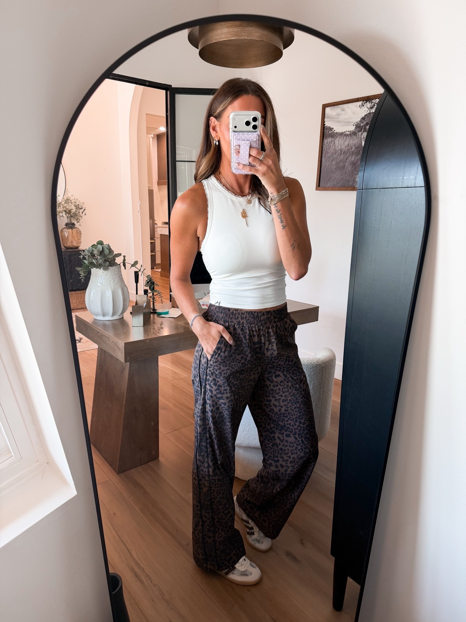 Today’s outfit! These leopard track pants are the cutest! 

Tank-small
Leopard pants-small
Sneakers-size down 1/2

#LTKootd #LTKTall #LTKActive