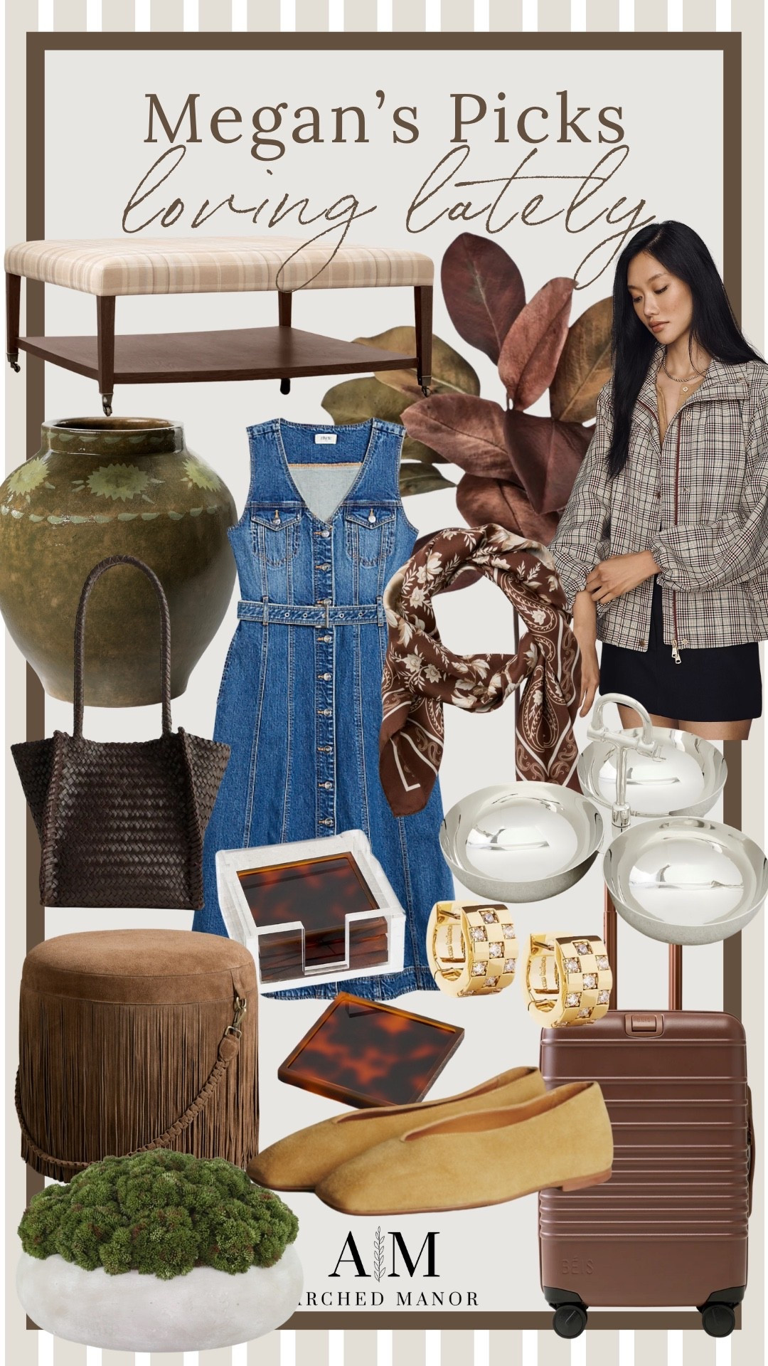 The prettiest finds of the week! I just got these hoops, and I love this denim dress and ottoman for fall. ❤️🍂