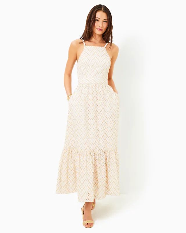 Charlese Eyelet Halter Maxi Dress | Lilly Pulitzer | Lilly Pulitzer