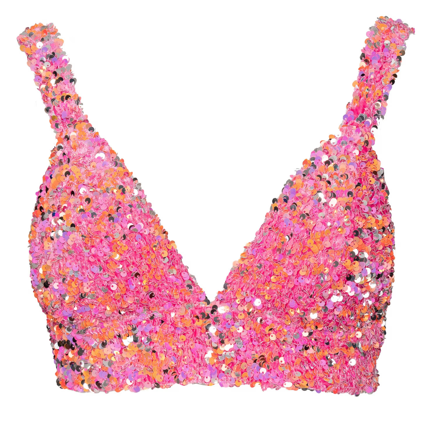 Liza Sequin Bra Top In Tourmaline | Wolf & Badger