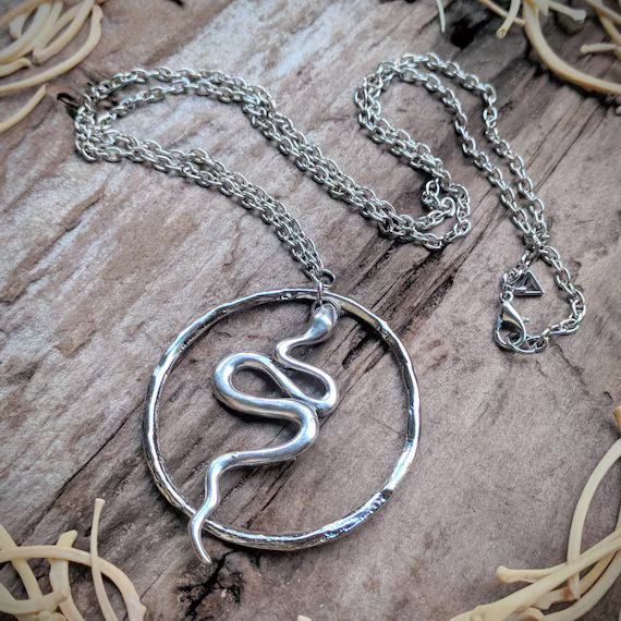 Ouroboros - Snake - Pendant - Serpent - Necklace - Mystical - Gothic - Silver - Witchy - Goth - J... | Etsy (US)