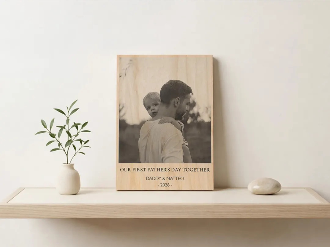 First Fathers Day Gift Personalized Photo on Wood, New Dad Keepsake, Picture Wood Print - Etsy | Etsy (Global)