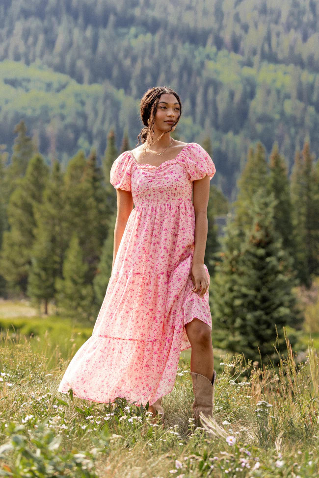 Margaret Pink Floral Maxi Dress FINAL SALE | Pink Lily
