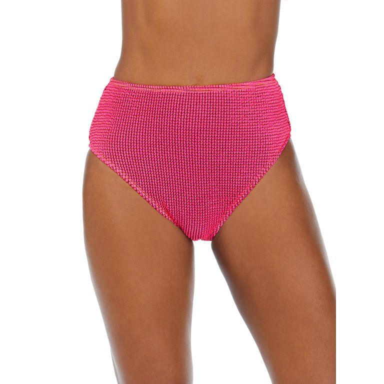 No Boundaries Juniors Multi Lurex Popcorn High Waisted Swim Bottoms | Walmart (US)