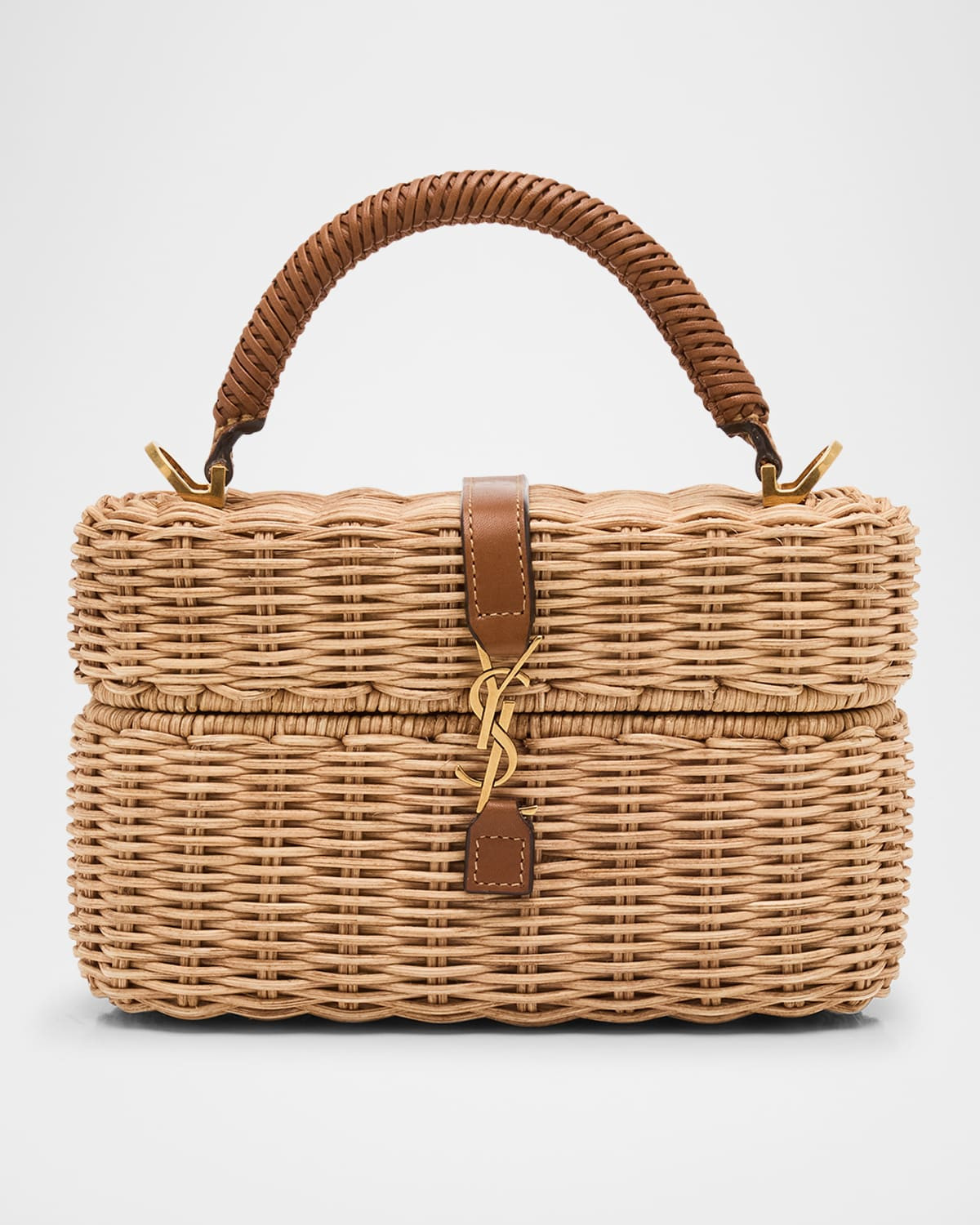 YSL Vanity Bag in Raffia Wicker | Neiman Marcus
