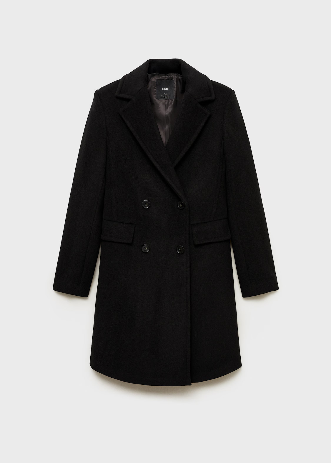 Double-breasted midi wool coat - Women | MANGO United Kingdom | MANGO (UK)