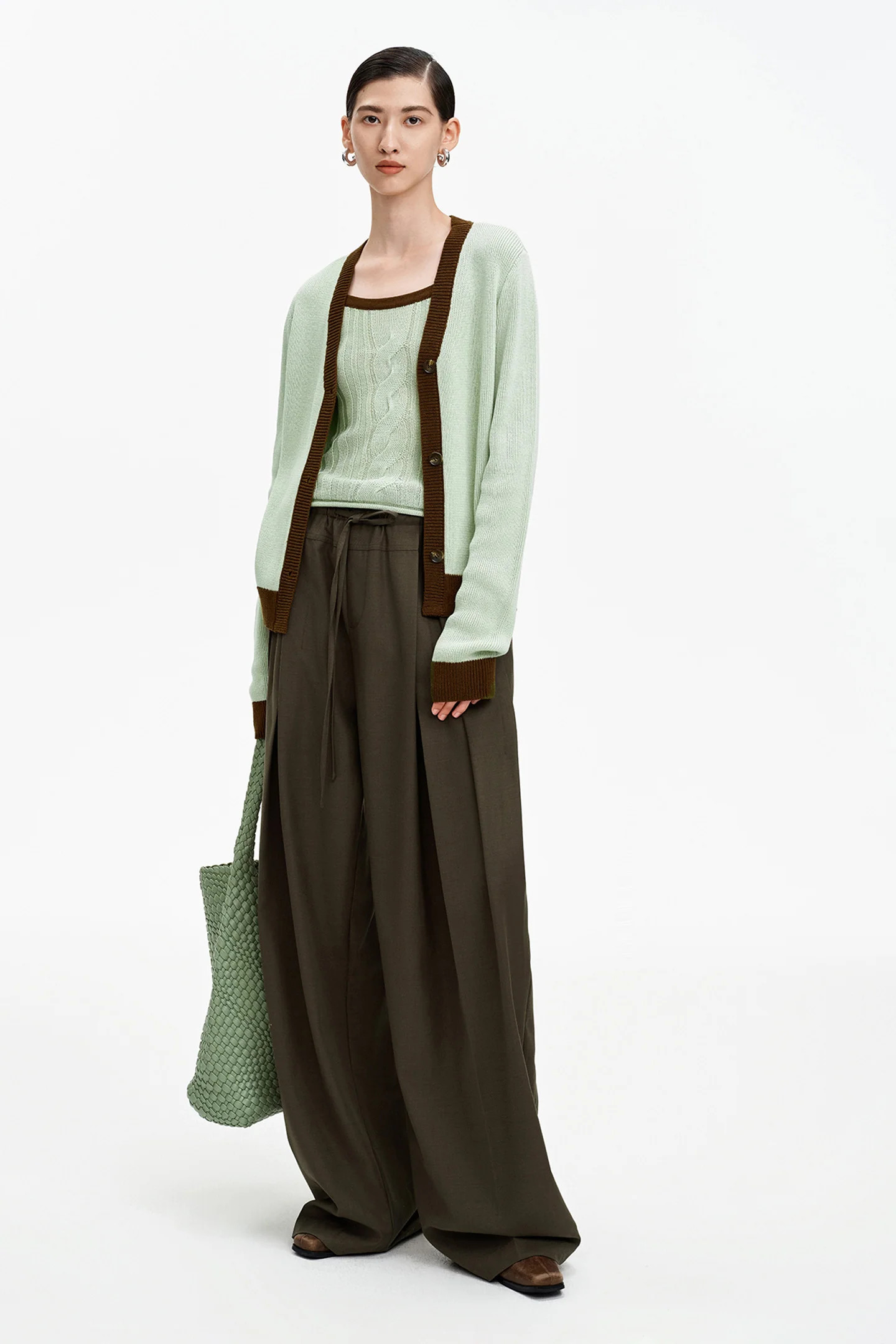 SELFWHO Tencel and linen blend knitted cardigan | SELFWHO